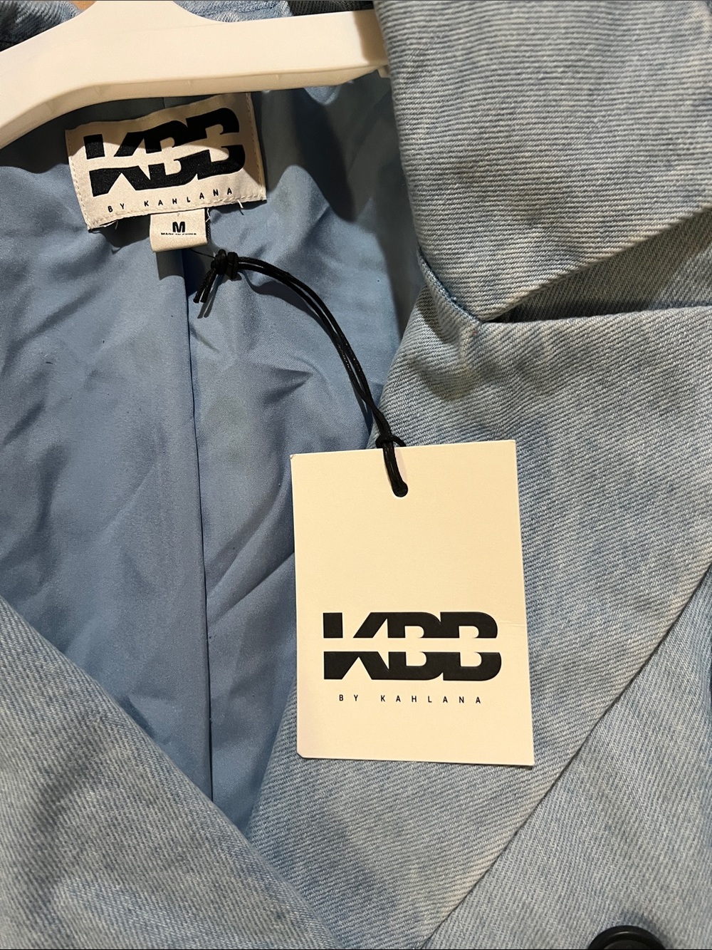 KBB by Kahlana Light Blue Double-Breasted Tailored Blazer Jacket size M - Picture 3 of 5